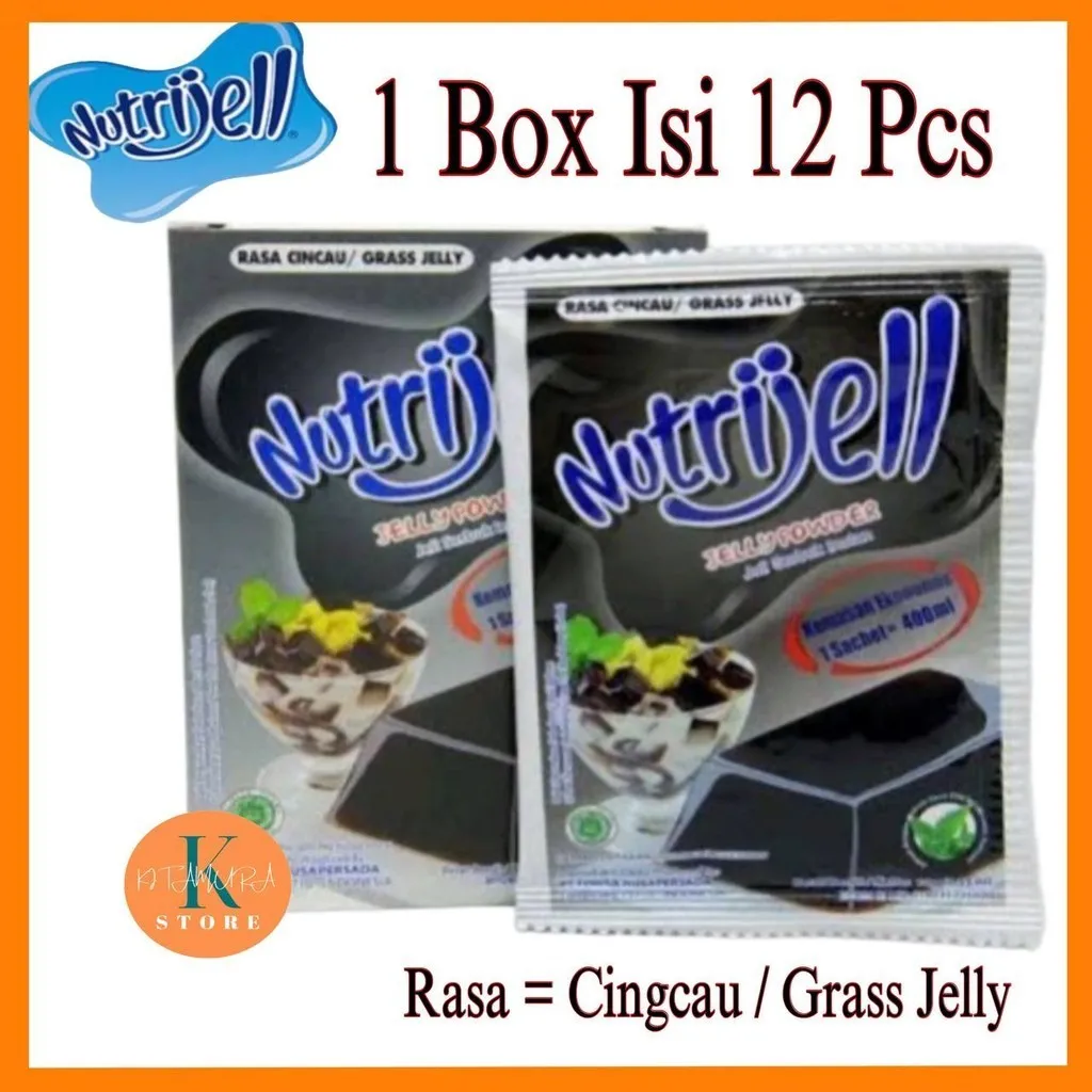NUTRIJELL CINCAU KEMASAN DUS 12X10g JELLY POWDER INSTANT AGAR AGAR