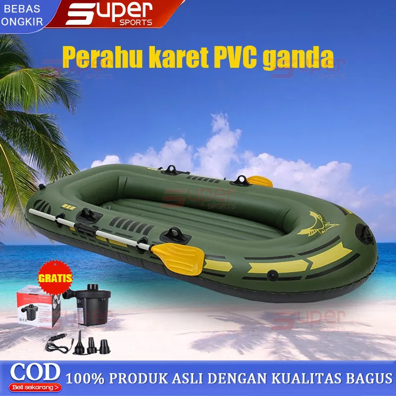 【Gift Set】Perahu karet/perahu karet PVC ganda/perahu karet rakit 2 orang/perahu karet Intex Seahawk 2 perahu karet Explorer K2 kayak tim SAR perahu nelayan tiup untuk dewasa dan anak-anak 2 orang serba guna yang indah