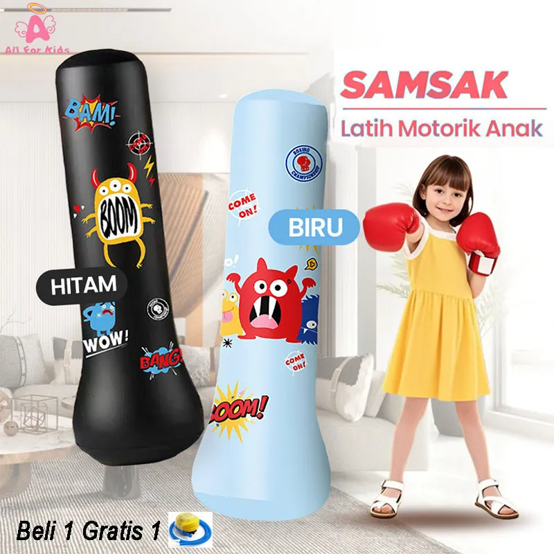 COD Standing Boxing Samsak Tinju Anak Inflatable Kids Training Target 120cm Samsak Tinju