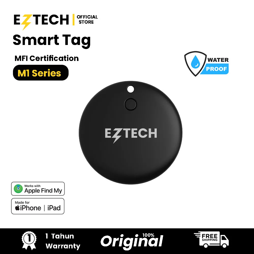 [ KHUSUS APPLE IOS ] EZTECH Waterproof IP65 Smart Tag M1 GPS Locator Bluetooth iOS Support Only Airtag Look A Like WaterProof | Smart Tracker | Pelacak Lokasi GPS | Air Tag | AirTag  FInd My[ EZTECH]