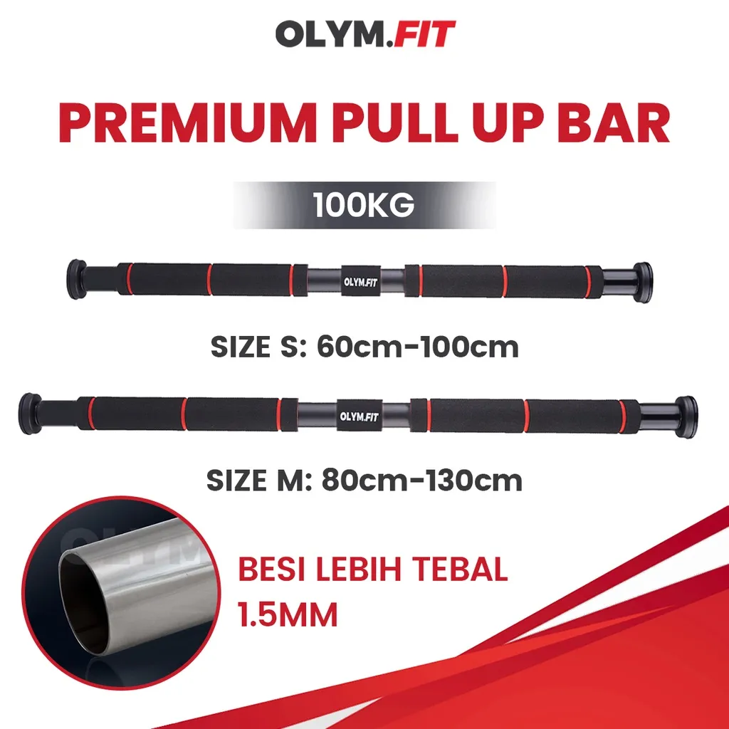 Pull Up Bar 60-130 CM Pintu Dinding Chin Up Bar Push Up Bar Tanpa Bor Alat Gym Fitness | Gym Ring | Pull Up Bar Gymnastic Ring