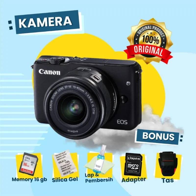 Canon M10 Kit Second Fulshet Mulus - Kamera Mirrorless Normal Siap Pakai Bergaransi