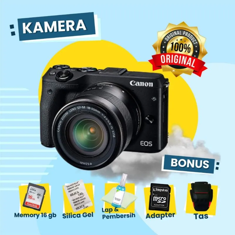 Kamera Canon M3 Kit Body Only Second Mirrorless Bekas GARANSI Normal Siap Pakai