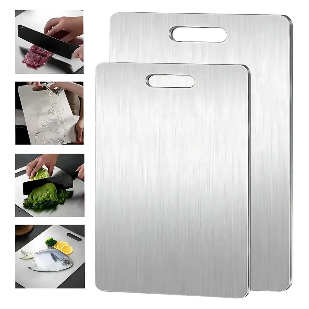 BS Talenan Stainless Stell Tatakan Memotong Higienis Anti Karat Talenan Anti Bakteri dan Jamur Stainless Steel Cutting Board