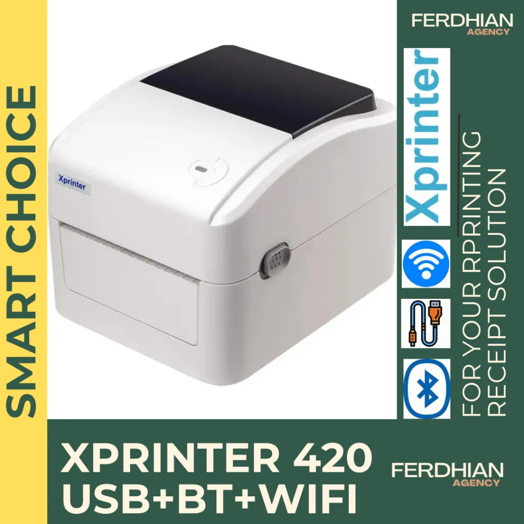 Xprinter XP420B Printer TERMURAH Barcode Label Thermal A6 110mm USB / Bluetooth / Wifi XP-420B 4" XPrinter BI 420B Cetak Resi Marketplace