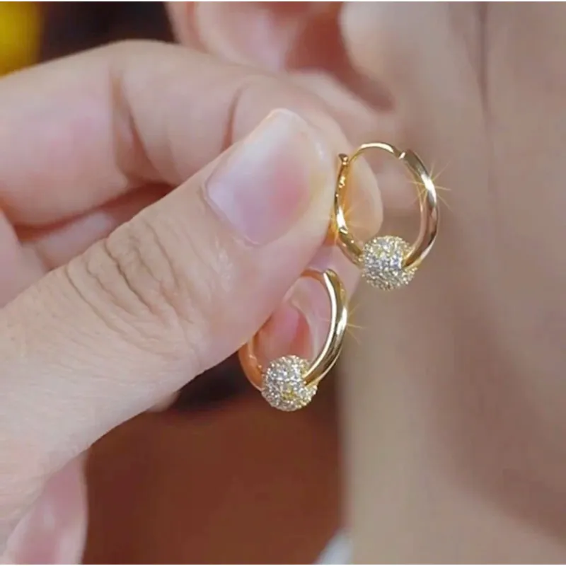 (Bebas beli 2 dapat bonus) H-Girl888 A170 COD Anting bulat bola cakep titanium simple elegan wanita Korea