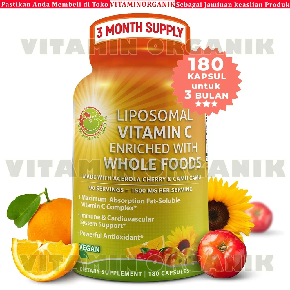 Liposomal Vitamin C 1500mg + ORGANIC WholeFoods Supplements Studio USA