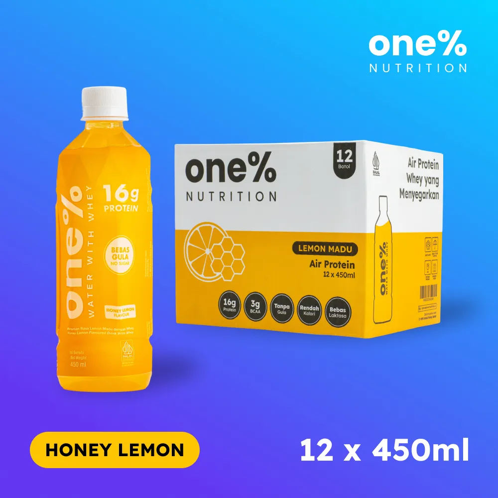 one% Nutrition - Protein Water | Honey Lemon 12 Bottle Set
