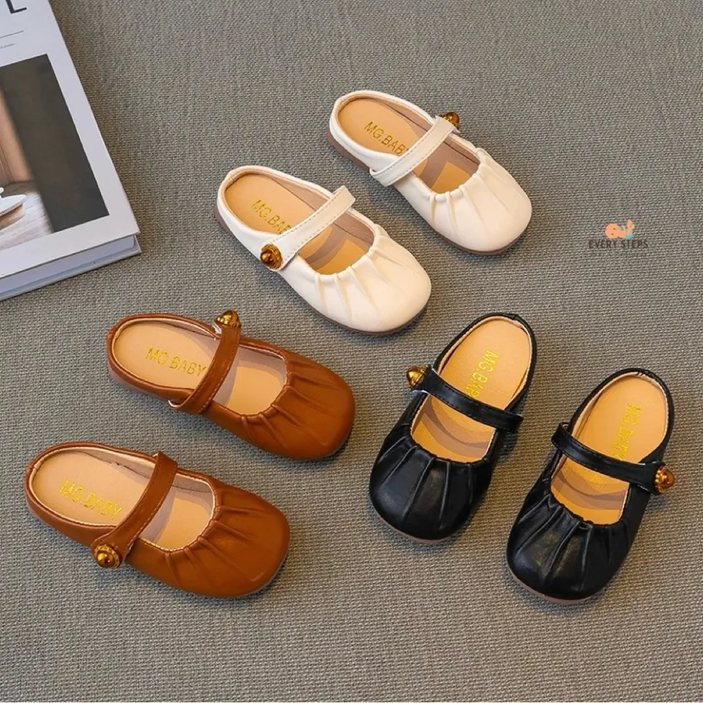 Everystep [Size 26-30] SEPATU SANDAL ANAK CEWEK PEREMPUAN FLAT ANAK SEKOLAH KOREAN STYLE LEBARAN POP TOE KIDS - RACHEL