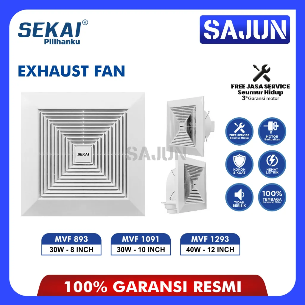 SEKAI Exhaust Fan 30 Cm / 12 Inch MVF1293 Exhaust Plafon MVF-1293