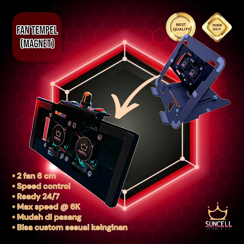 kipas suncell Fan Tempel 2 Fan untuk laptop stand jamin adem dan silent