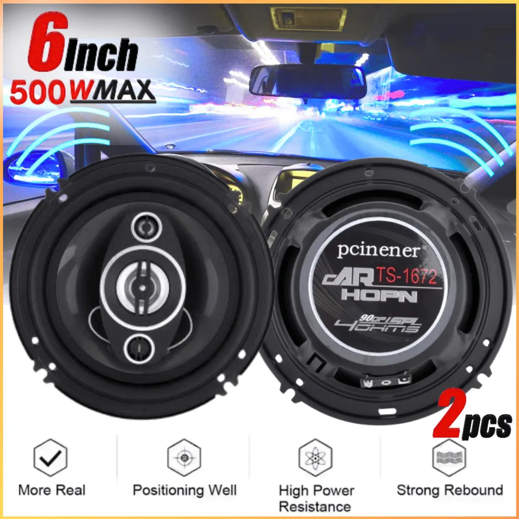 COD Pcinener 2 PCS Speaker Pintu Mobil Full Bass Subwoofer Audio Stereo 6 Inch HiFi 500W TS 1672