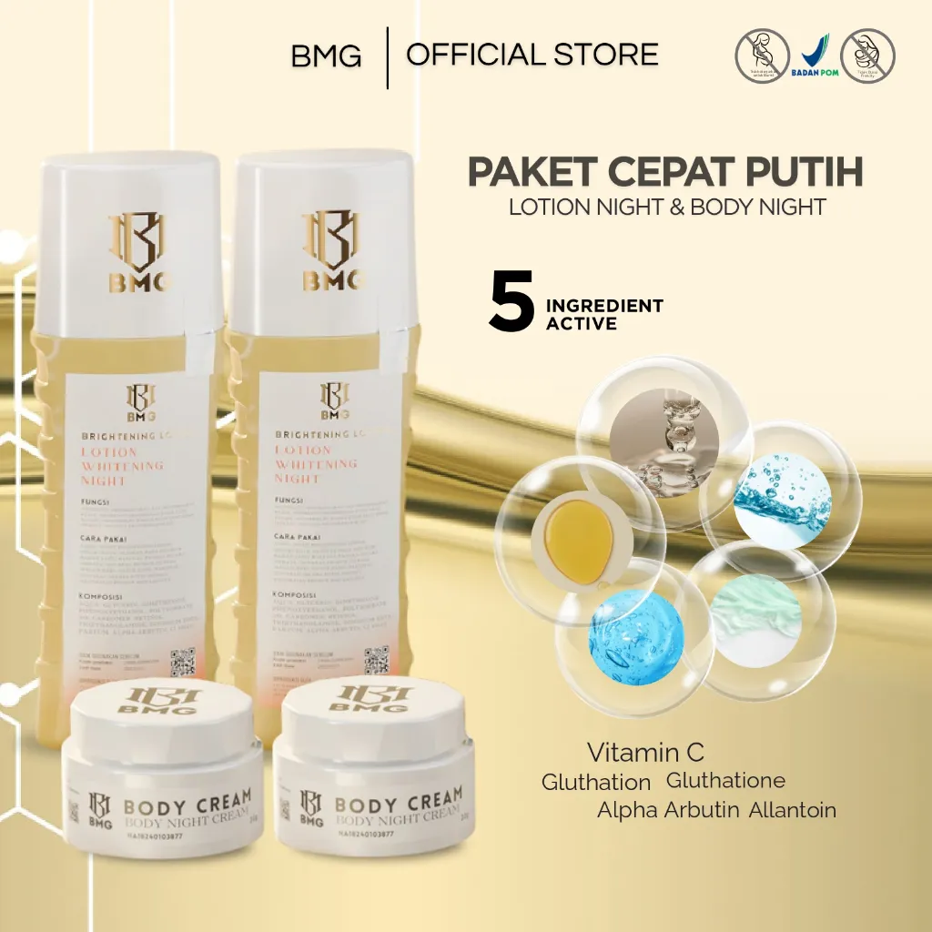 BMG - Paket Cepet Putih 2 Lotion Kuning 100ml Dan 2 Bodycream 100ml