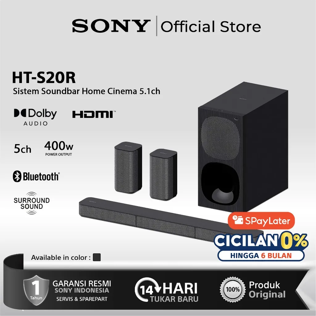 SONY HT-S20R Sistem Soundbar Home Cinema 5.1ch