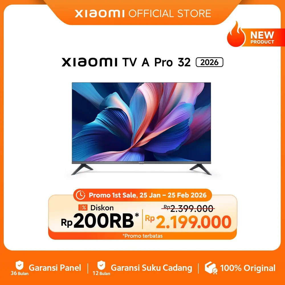 Xiaomi TV A Pro 32 2026 | Layar QLED cerah dan tajam |  Suara Jernih dengan Dolby Audio & DTS:X Dual Speaker | Nyaman di Mata dengan Low Blue Light | Semua Akses Hiburan di Satu Layar dengan Google TV  | Smart TV [Xiaomi Official Store]