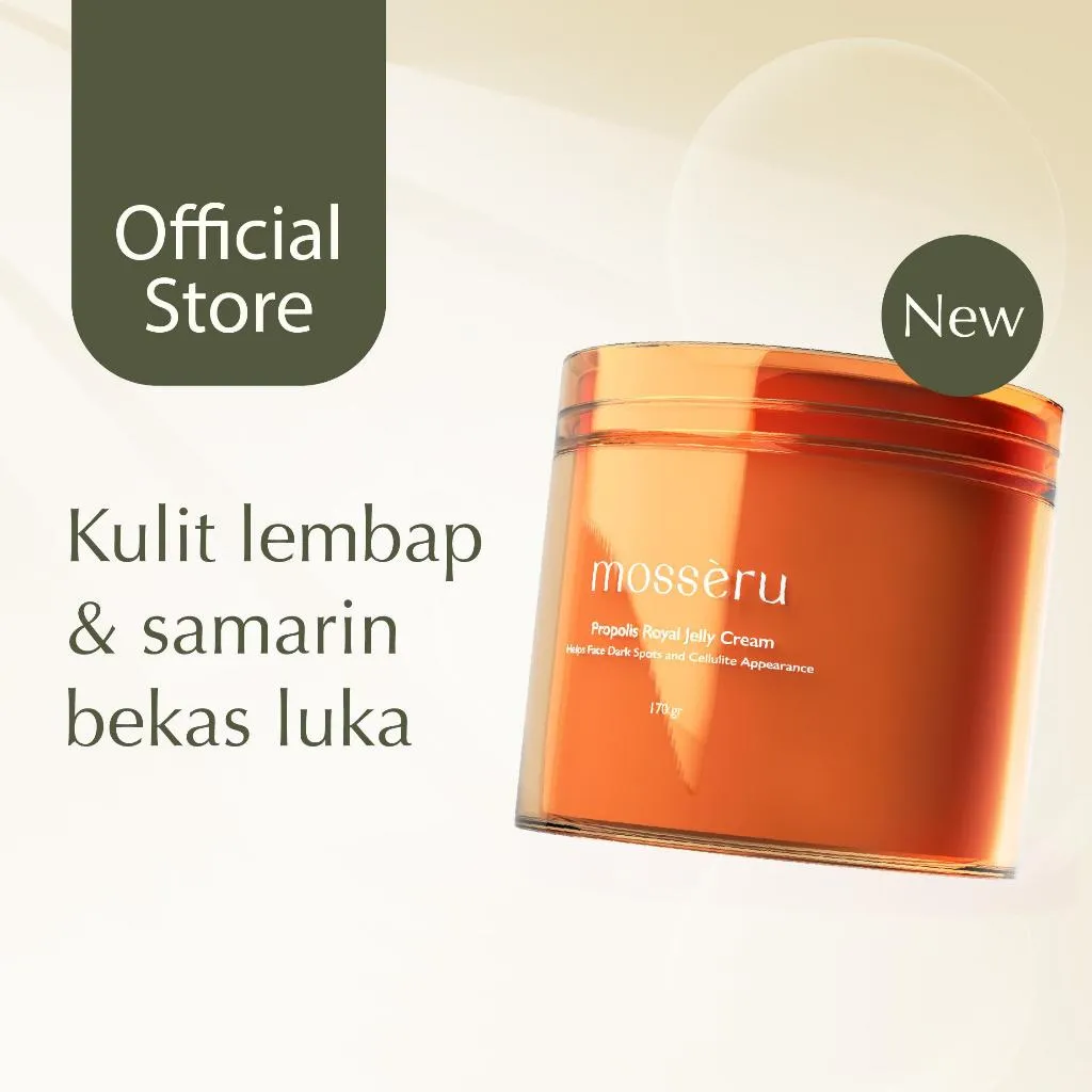 MOSSÈRU Royal Jelly Body Cream Body Butter 170gr | Pelembap Badan | Anti Aging | Body Serum | Body Lotion | Brightening Lotion | Hand Body | Body Care