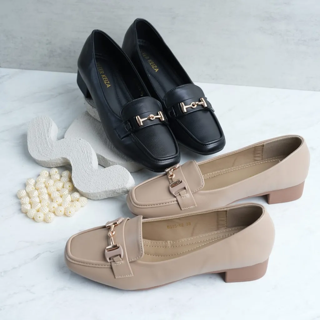 Peter Keiza Sepatu Wanita Moccasin Heels Pantofel Tinggi 3cm BS15-02