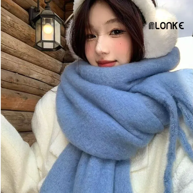 NLONKE - Fashion Winter Scarf Shawl Syal Musim Dingin Autumn Spring Winter Selendang Korea Style