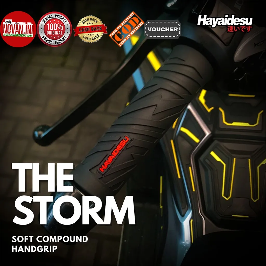 Hand Grip Stang Motor Universal THE STORM (Ujung Terbuka) - HAYAIDESU (Kanan & Kiri)