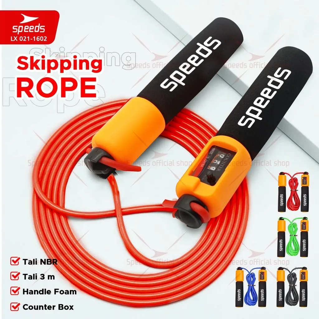 SPEEDS SKIPPING LOMPAT TALI JUMP ROPE BERKUALITAS TERMURAH COUNTER 021-1602
