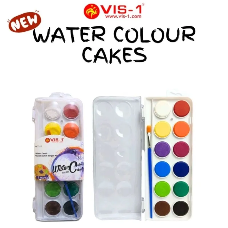 Water Colour Cakes 12 warna || Cat air Cakes 12 warna
