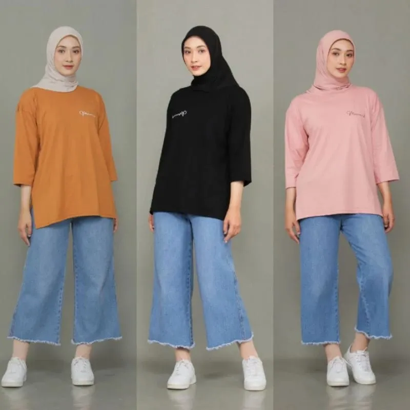 KAOS FENOMENAL TERLARIS Atasan Baju Kaos Oversized Wanita Muslim Top Basic Polos / KAOS POLOS OVERSIZE BASIC COTTON COMBED / KAOS POLOS OVERSIZE LENGAN PANJANG / KAOS WANITA JUMBO / KAOS POLOS HIJAB FRIENDLY