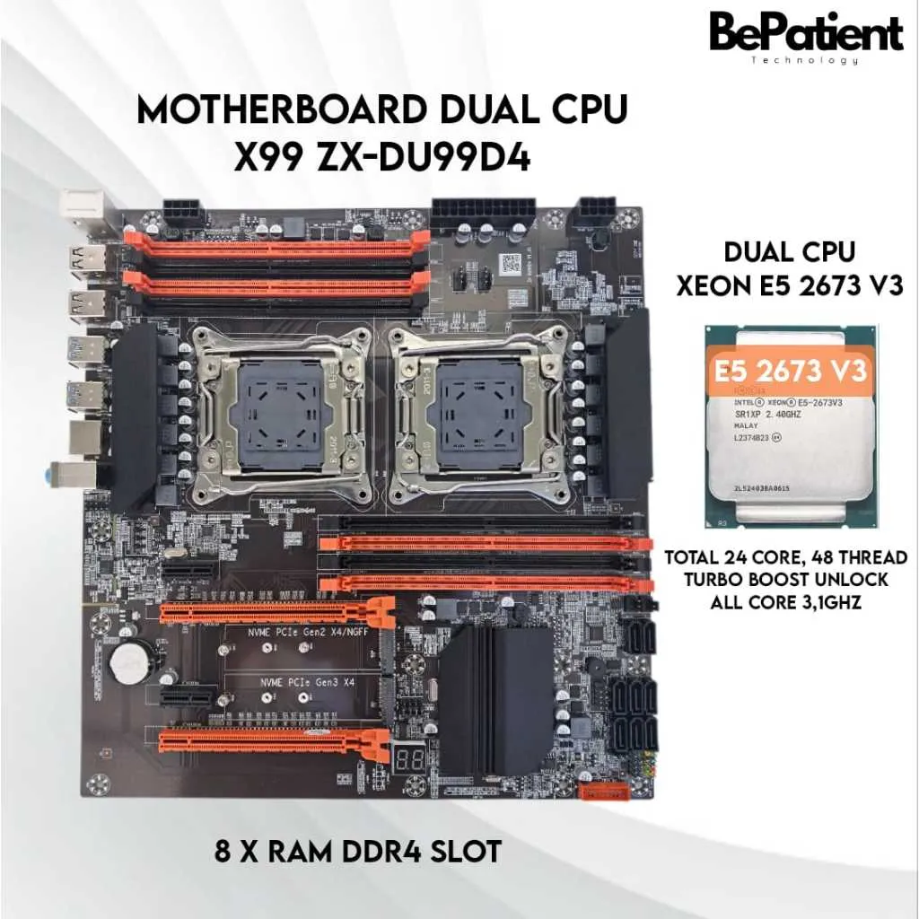 Motherboard X99 Dual CPU LGA 2011-3 + Xeon E5 V3/V4