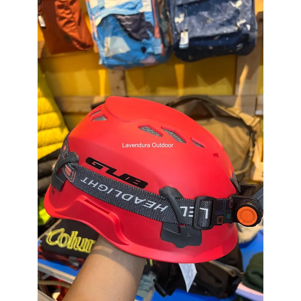 Helm safety helmet rock climbing caving outbound rescue high safety with headlamp helm pelindung apd safety ketinggiian rope acces