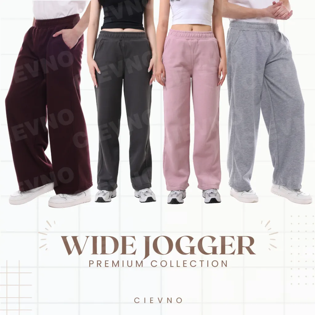 WIDE JOGGER PANTS PREMIUM SIZE M - XL ( UNISEX )