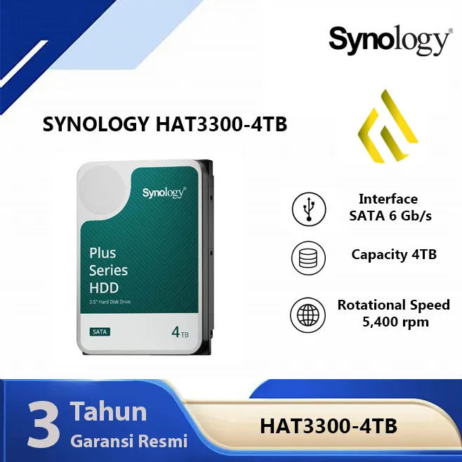 Synology HAT3300-4T 4TB - HDD Harddisk 3.5 Inch SATA Plus Series NAS