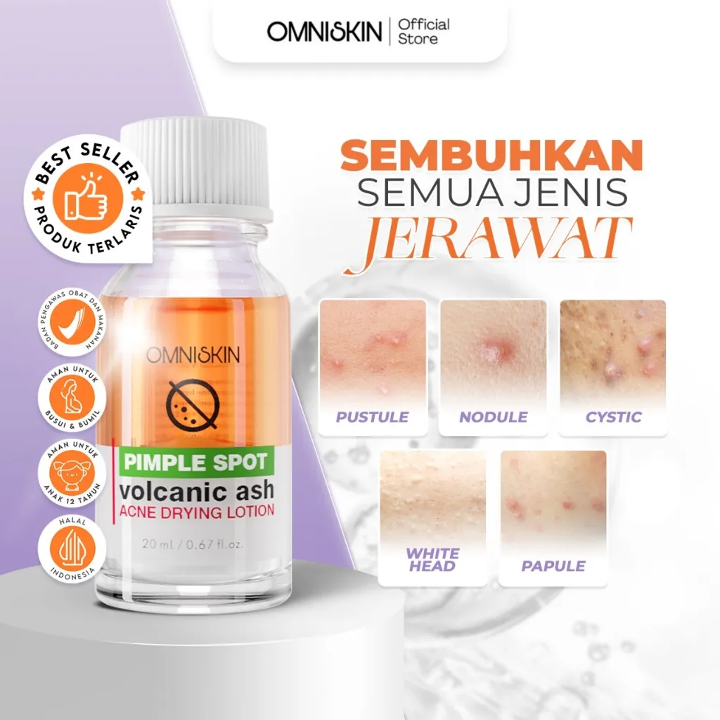 OMNISKIN - Volcanic Ash Pimple Drying Lotion - Obat Totol Jerawat 20ml