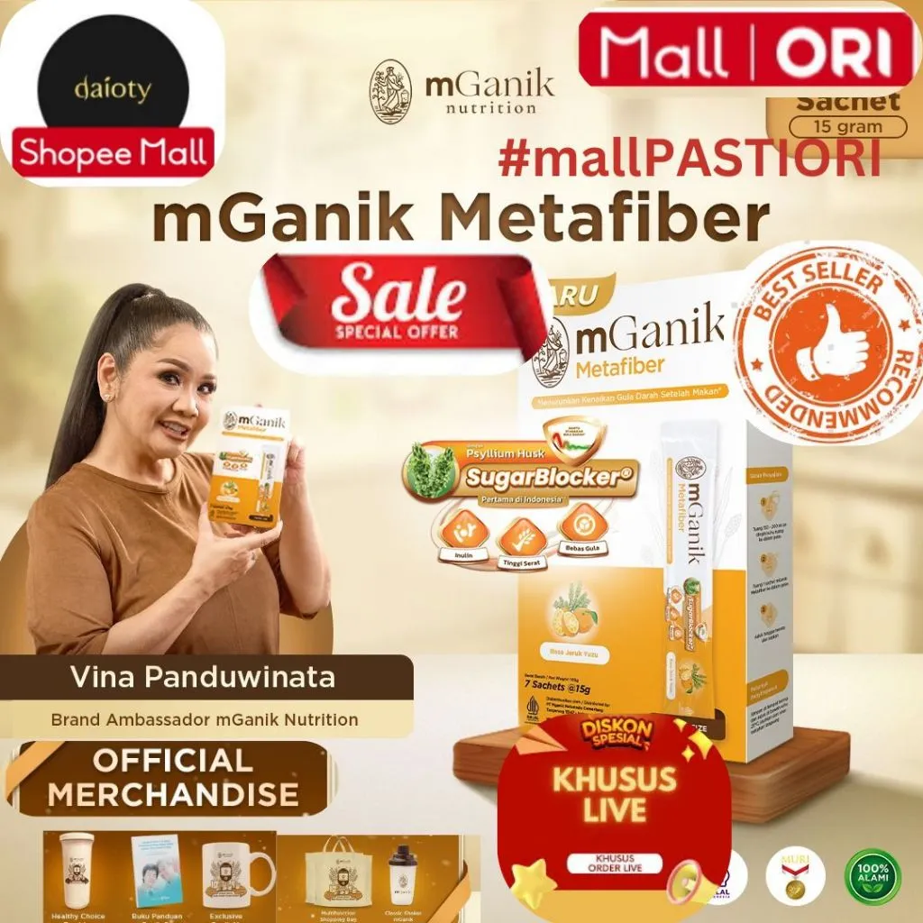 mGanik Metafiber 7 Sachet Yuzu - Suplemen Serat Diabetes Herbal Alami