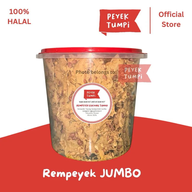 PEYEK TUMPI - Rempeyek Semua Varian (JUMBO) | Peyek Kacang | Peyek Teri Medan | Peyek Udang Rebon | Peyek Cabai Rawit | Peyek Kedelai Hitam | Peyek Kacang Hijau | Peyek Mede/Mete | Peyek Almond | Peyek Baby Cumi