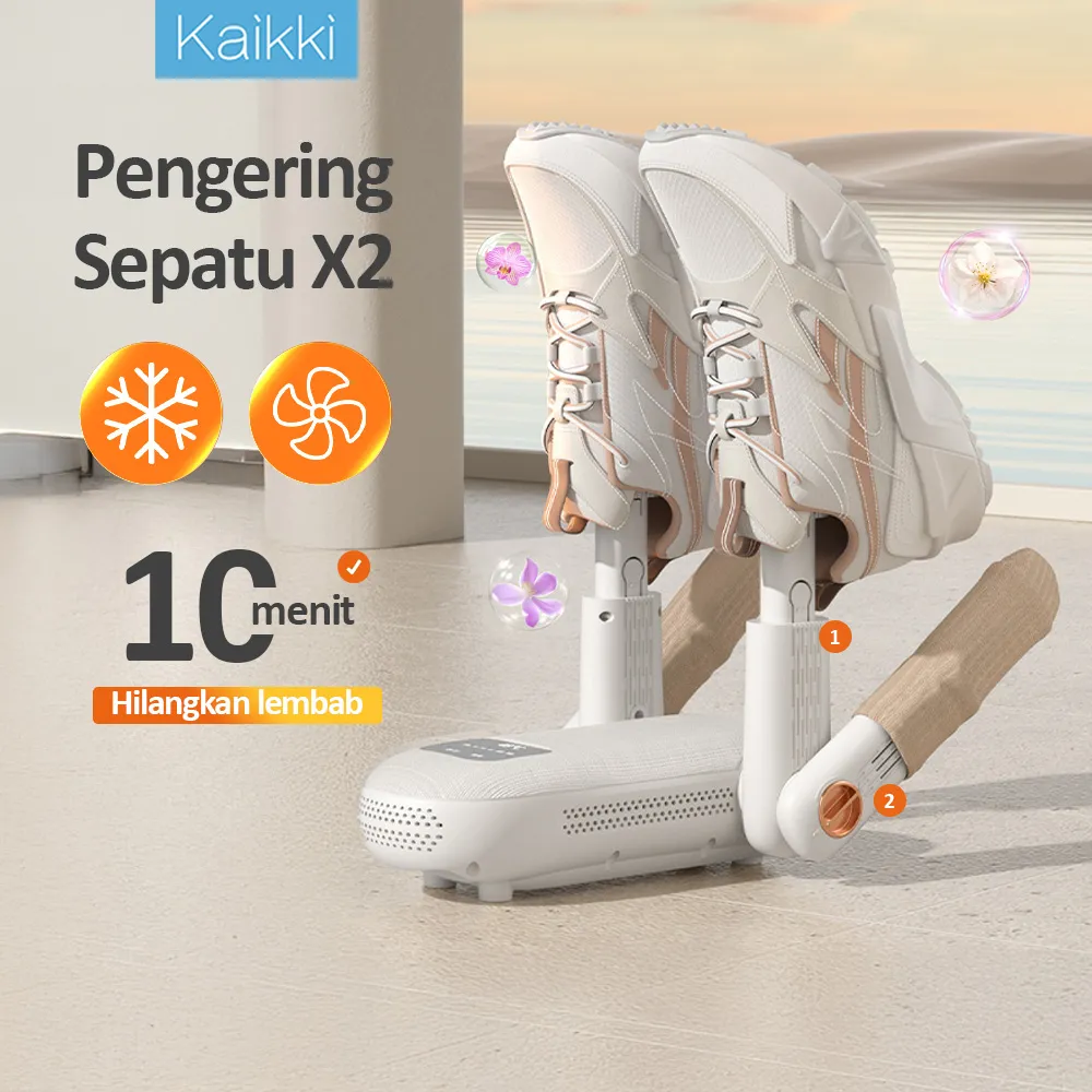 KAIKKI Pengering sepatu lipat rumah tangga, pengering sepatu dan kaus kaki pemanas otomatis