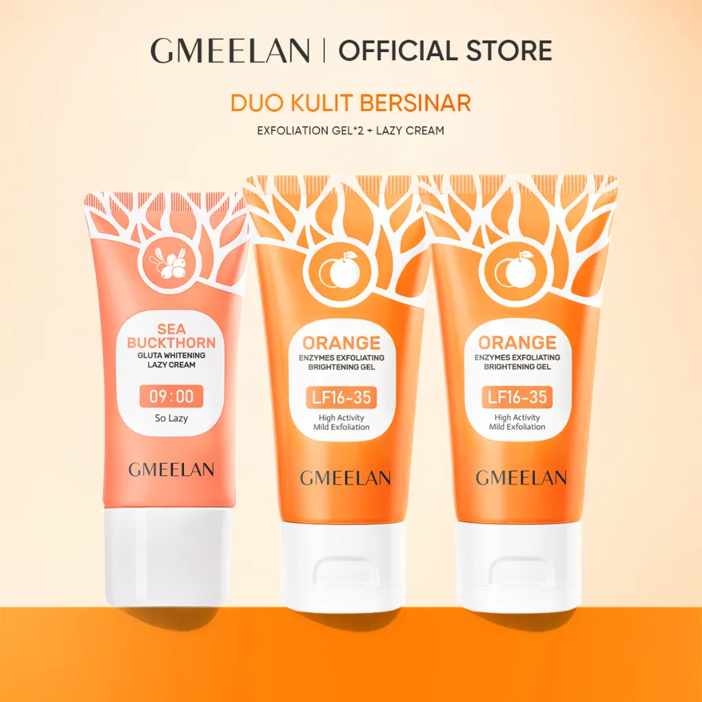 GMEELAN SET Orange Exfoliating Gel Facial Glowing Blackhead Cleaner Body Exfoliating 1Menit