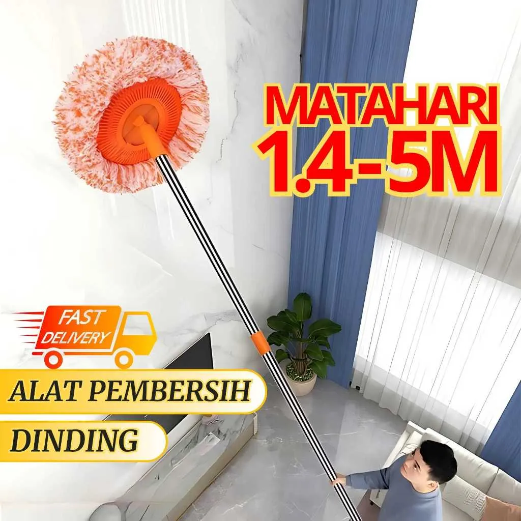 1 SET ALAT SAPU PLAFON MULTIFUNGSI PEMBERSIH RUMAH, LANTAI  | MEMBERSIHKAN DINDING PLAFON 1.4M-5M