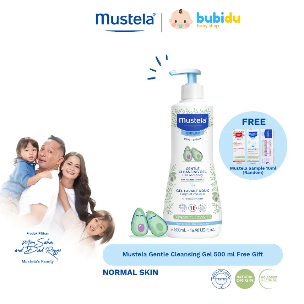 MUSTELA Gentle Cleansing Gel 500ml | Sabun Alat Peralatan Mandi Body Wash Cair Untuk Anak Bayi Baby