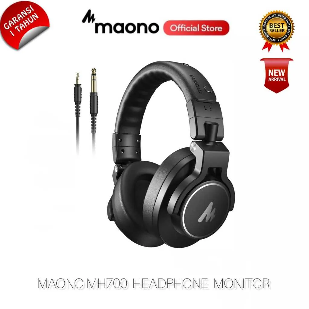 MAONO MH700 Studio Headphone Monitor Over Ear Closed Back Headphones Wired with Detachable Cable