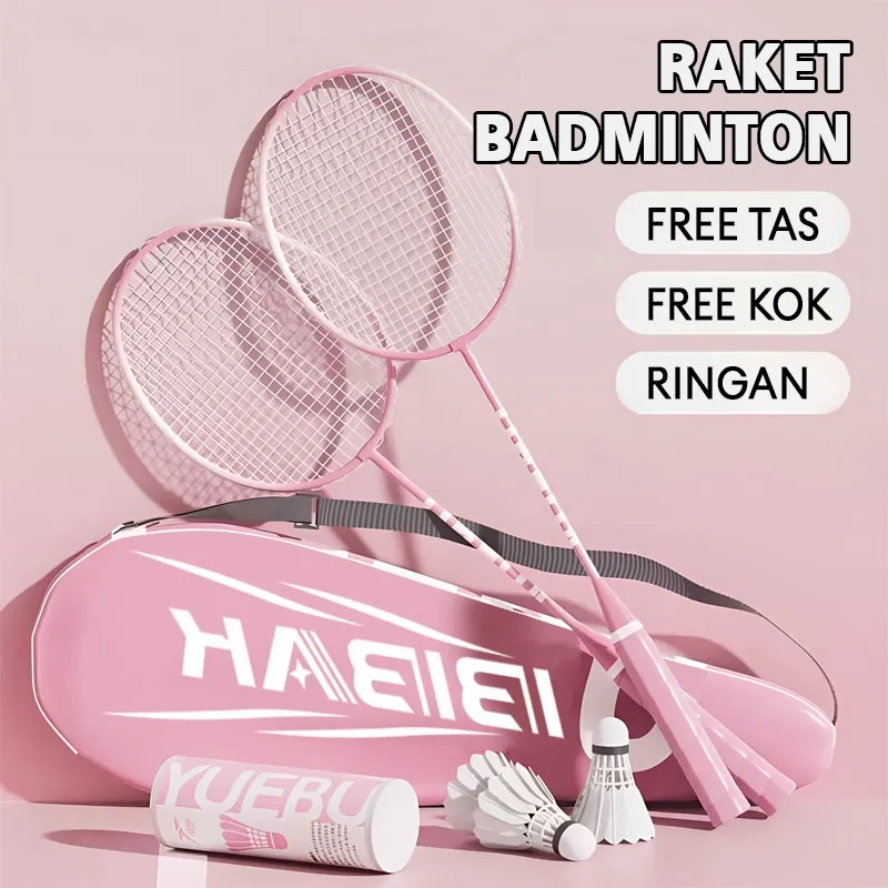 RAKET BULU TANGKIS/ RAKET BADMINTON ISI 2 GRATIS BAG/KOK BULUTANGKIS/SHUTTLECOCK/KOK BADMINTON