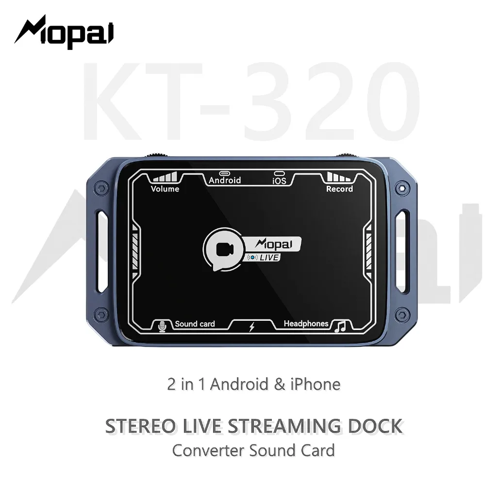 Mopai KT320 Stereo LIVE STREAMING DOCK 2 in 1 Android & iPhone Converter Soundcard