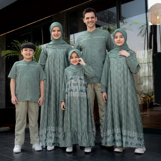 ETHICA LADIVA GREEN BISTRO Sarimbit Keluarga 2026 Gamis Ladiva 25 Koko Kahfi 369 Family Set Muslim