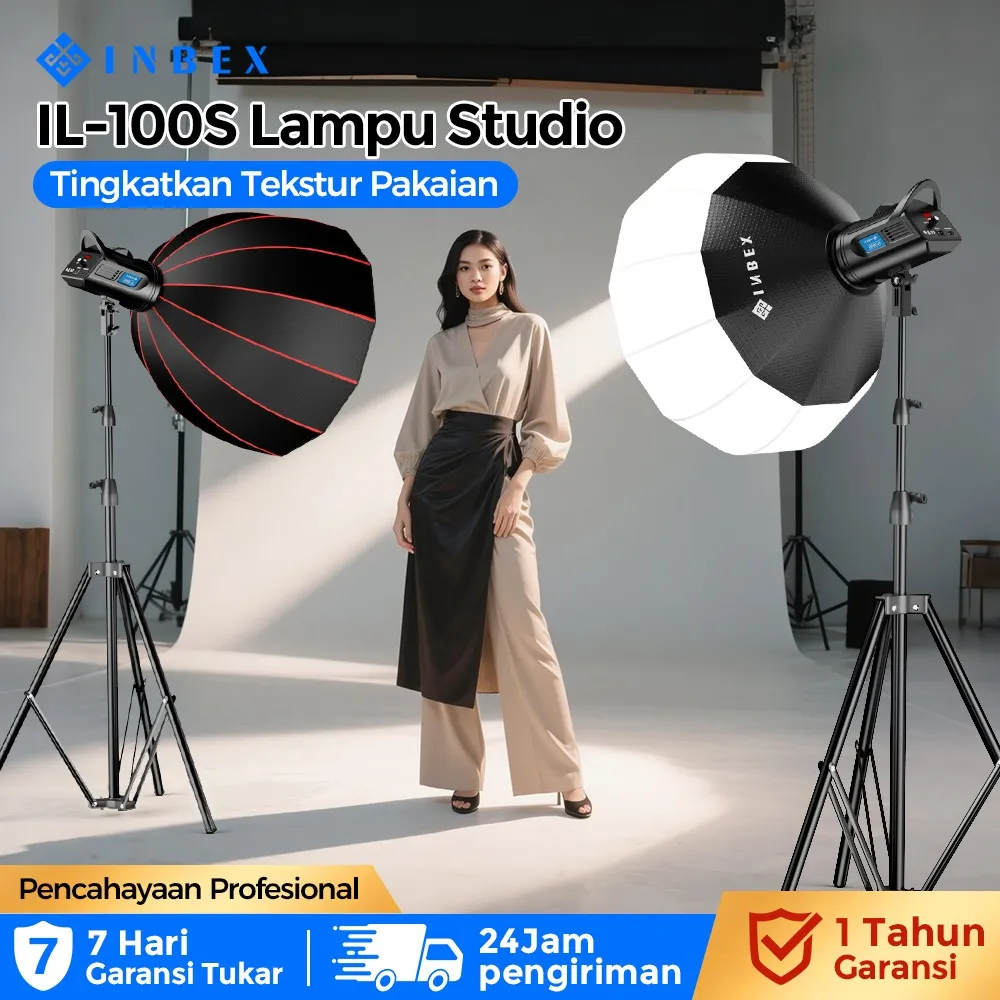 INBEX IL100S Lighting Softbox Studio Fill Light Foto Konten Live LED Lampu Display Screen CRI98 100W