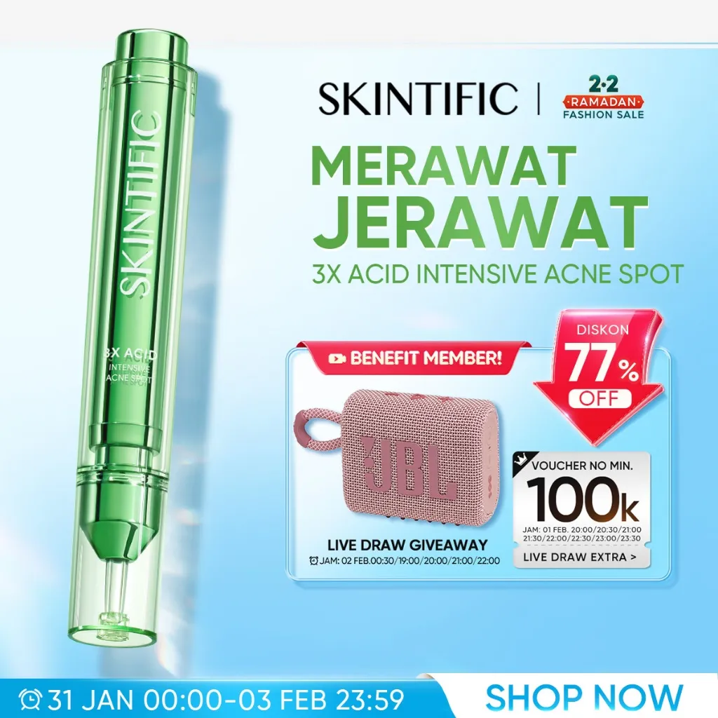 SKINTIFlC - 3X Acid Intensive Acne Spot Gel 11g | Acne Treatment Spot Gel Acne Spot Dark Spot Menyamarkan noda bekas jerawat Salicylic Acid Lactic Acid Lactobionic Acid