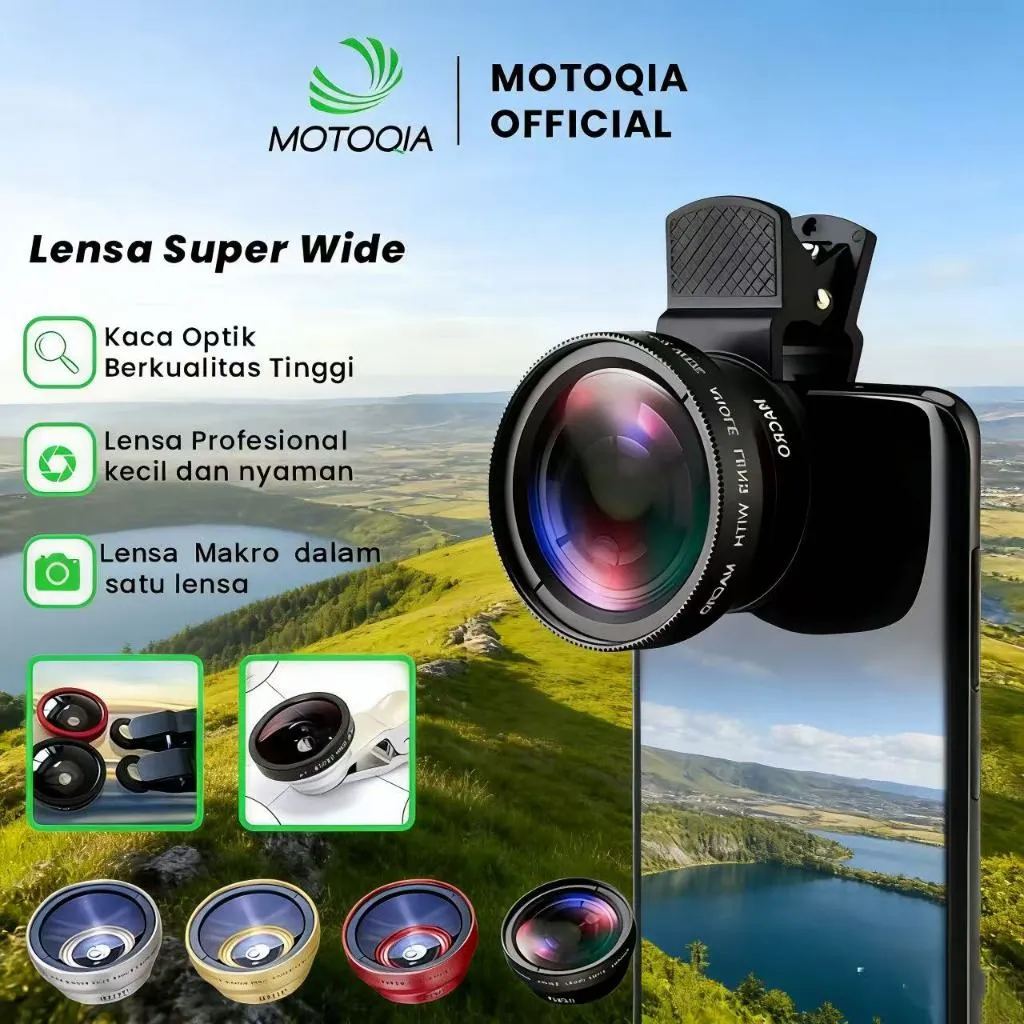 Lensa Kamera Hp Zoom 2 IN 1 Lensl 0.45X  Super Wide-Angle + Macro HD Lens for IPhone Android