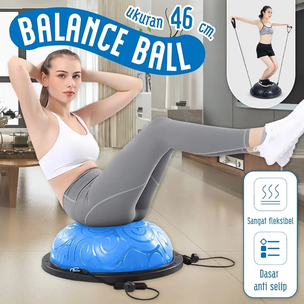 BG SPORT Bosu Ball Balance Pad Balance Step 46cm FREE PUMP