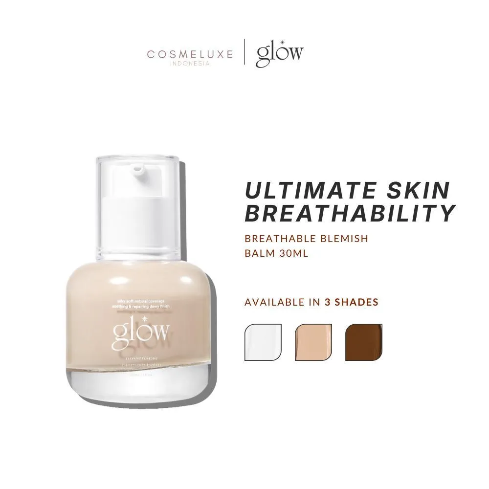 Cosmeluxe GLOW Breathable Blemish Balm  BB Cream / Foundation - Moist & Breathable - Non Comedogenic