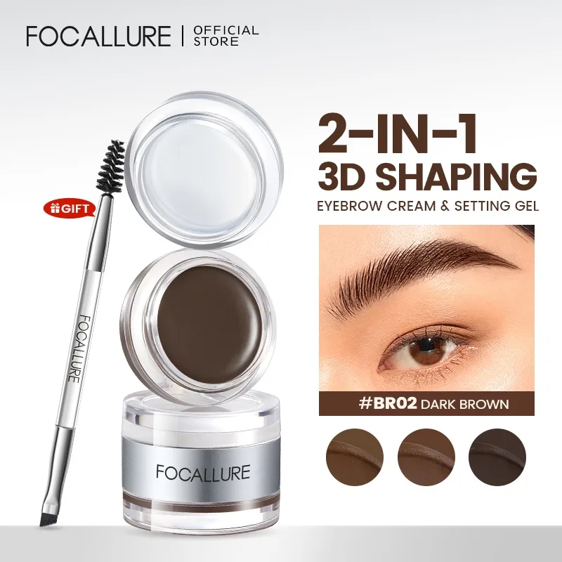 FOCALLURE 2-in-1 Eyebrow Cream & Setting Gel 3D Pro-shape