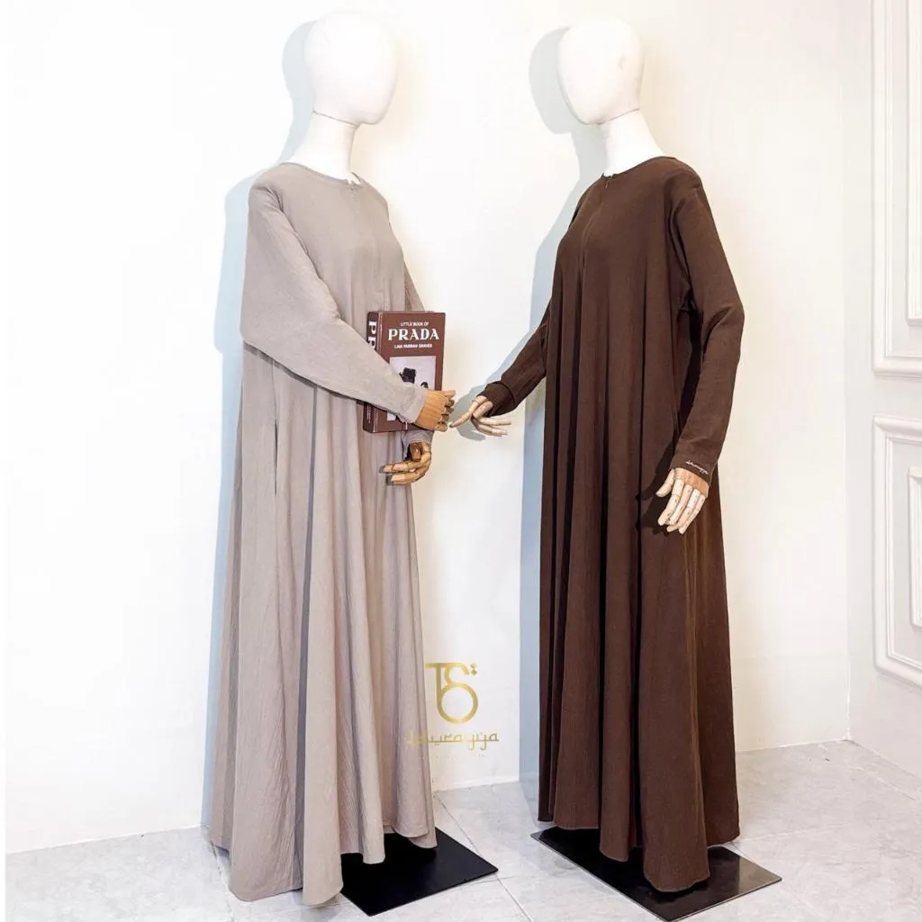 Tsurayya - Sakinah Series Abaya Basic Ibu Bahan Linen Textured