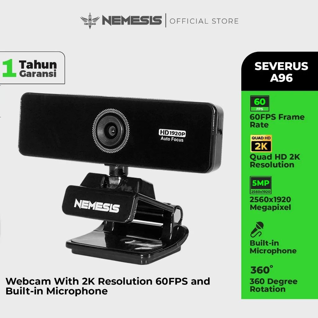 NEMESIS Webcam A96 Severus Quad High Definition Real 2K 60 FPS, A95 ALBATROS 2K 30 FPS, A80 NIGHT HAWK