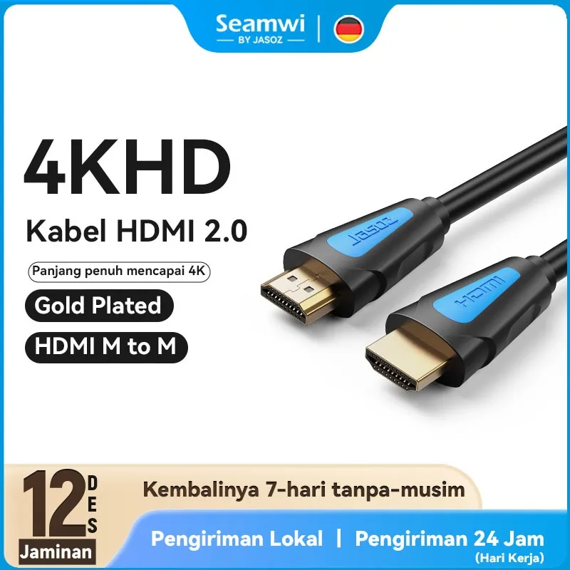 Seamwi Kabel HDMI 2.0 to HDMI Male to Male 4K With Audio Video 18Gbps High Speed Quality